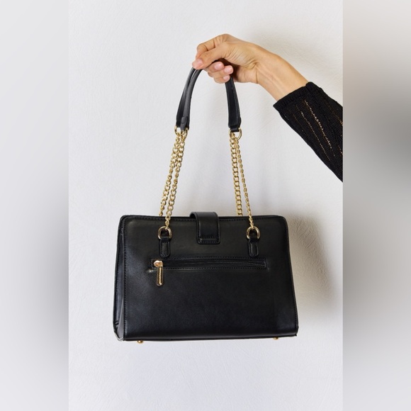 BOUTIQUE David Jones Quilted PU Leather & Chain Straps Handbag, in Black - Picture 2 of 10